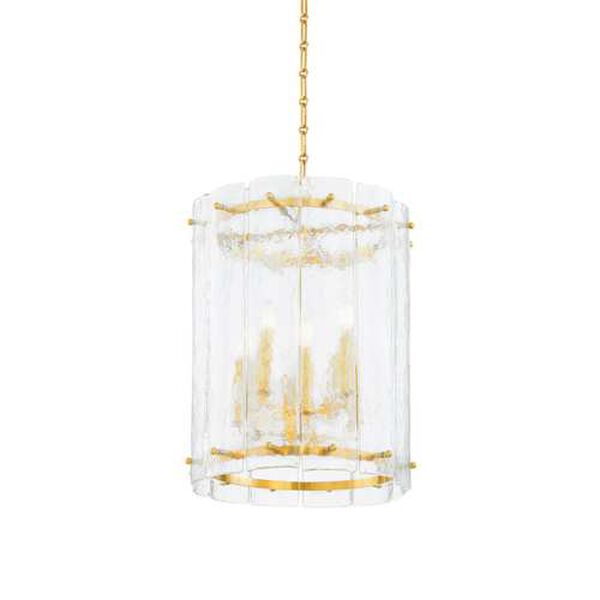 Rio Vintage Polished Brass Eight-Light Chandelier, image 1