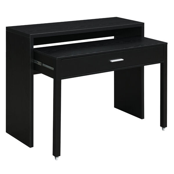 Newport JB Black Sliding Desk with Drawer and Riser, image 1