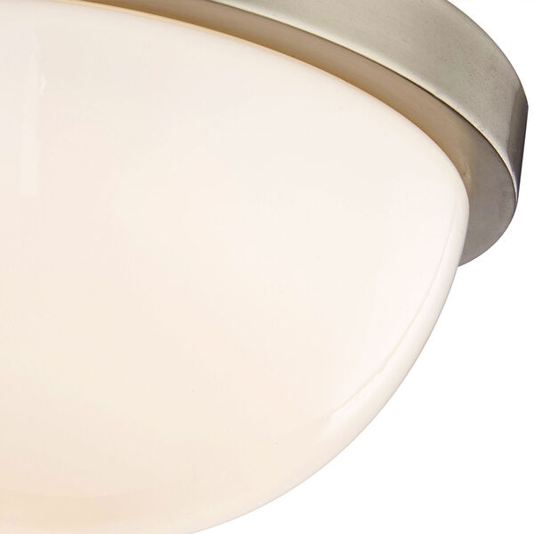 Nicollet Satin Nickel 8-Inch LED Flush Mount  with White Opal Glass, image 4