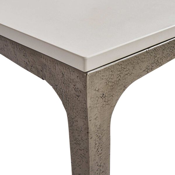 Caprera White Shell and Textured Graphite Outdoor Side Table, image 5