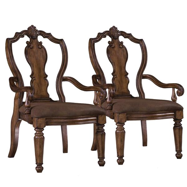 San Mateo Brown Carved Back Arm Chair, image 6