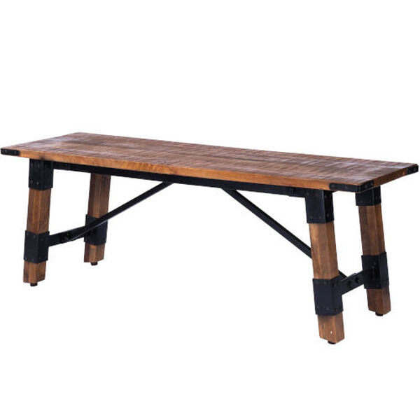 Masterson Natural and Black Wooden Bench, image 1