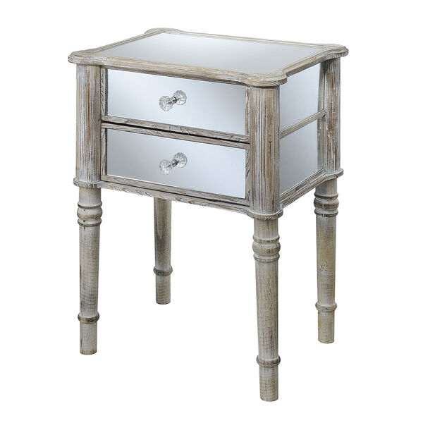 Gold Coast Mayfair Weathered White / Mirror End Table, image 2