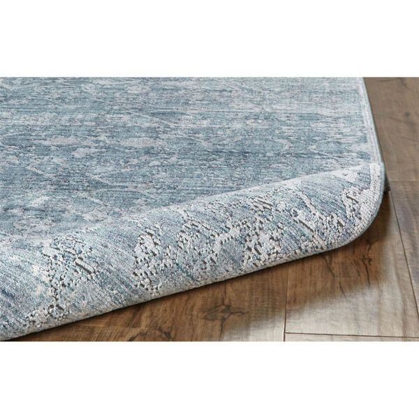 Cecily Luxury Distressed Ornamental Teal Gray Area Rug, image 6