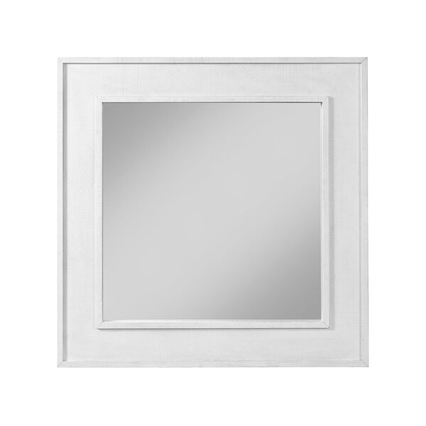 White 38-Inch Square Wall Mirror, image 1