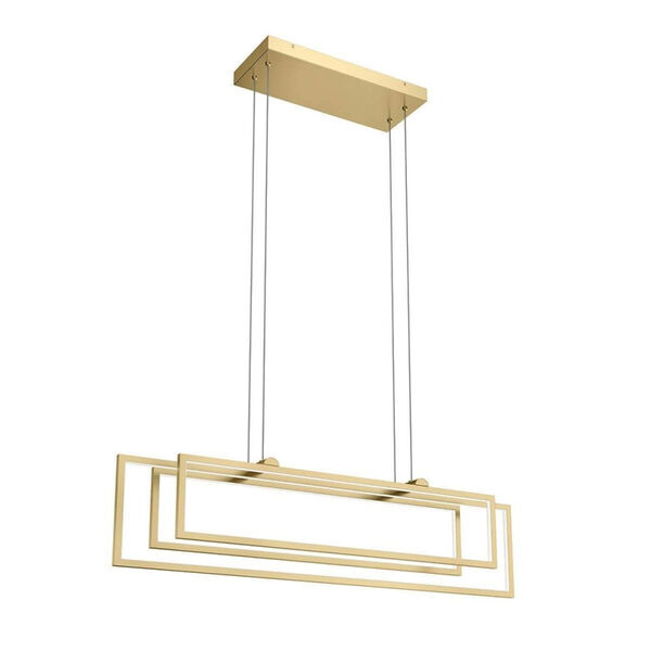 Jestin Champagne Gold Three-Light LED Linear Chandelier, image 1