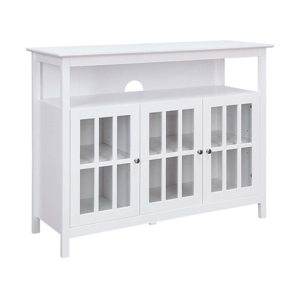 Big Sur White Deluxe TV Stand with Storage Cabinets and Shelf for TVs up to 55 Inches, image 1