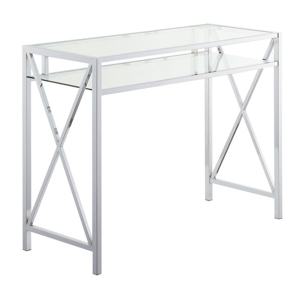 Oxford Clear Glass and Chrome Desk, image 2