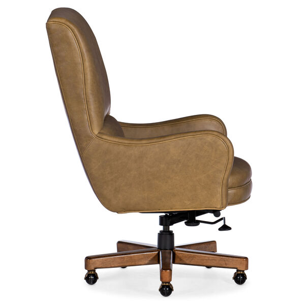 Dayton Medium Wood with Gold Executive Swivel Tilt Chair, image 3
