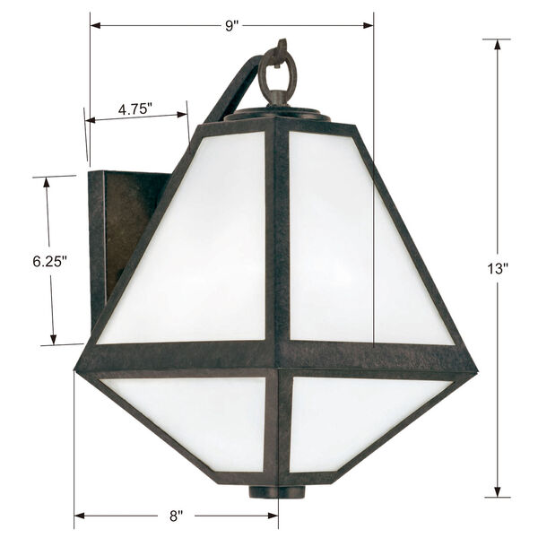 Glacier One-Light Black Charcoal Outdoor Wall Mount, image 4