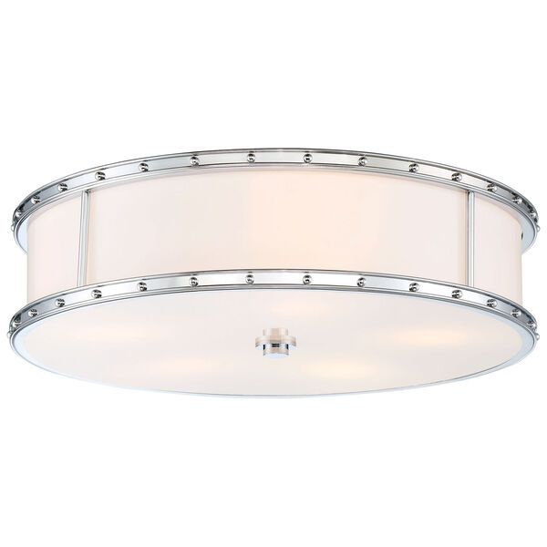 Drum Chrome 20-Inch LED Flush Mount with Etched Opal Glass, image 1