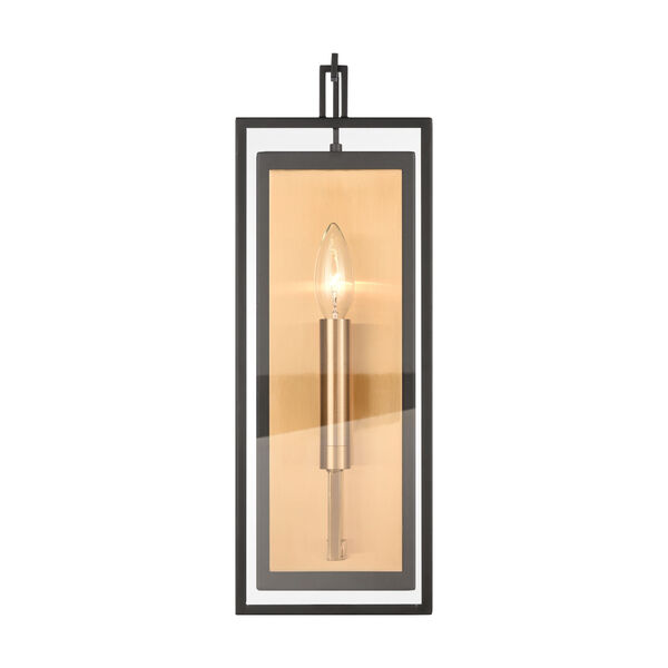 Gianni Matte Black and Satin Brass One-Light Wall Sconce, image 1