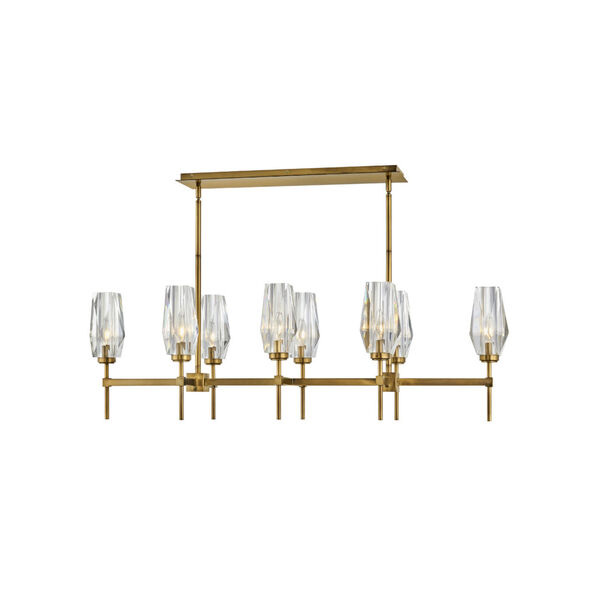 Ana Heritage Brass 46-Inch Eight-Light Pendant With Faceted Clear Crystal Glass, image 2