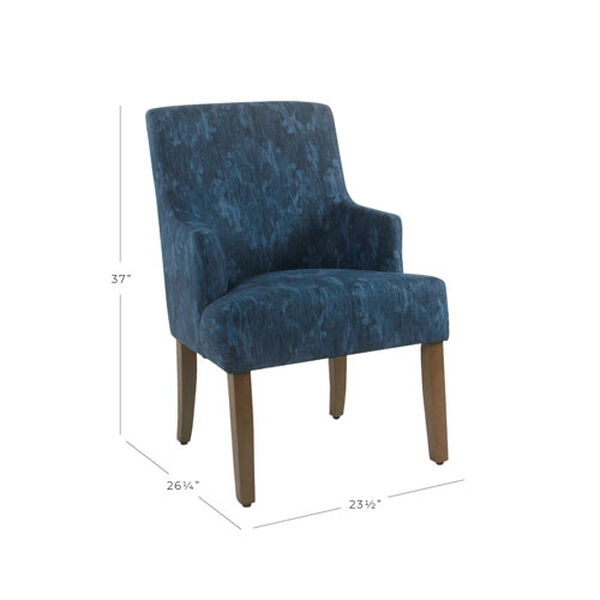 Patterned Indigo Dining Chair, image 7