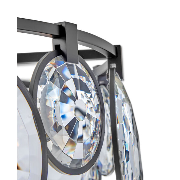 Nala Black Seven-Light Drum Chandelier with Optic Crystal Glass, image 3