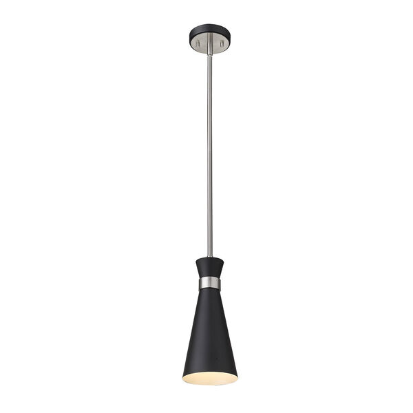 Soriano Matte Black and Brushed Nickel One-Light Mini Pendant - (Open Box), image 1