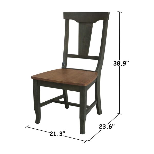 Hickory/Washed Coal Solid Wood Panel Back Chair, Set of 2, image 3