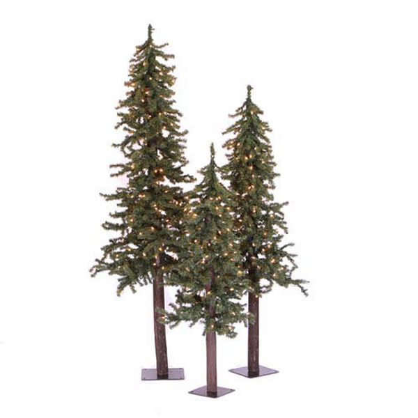 Natural 4-Foot Alpine w/450 Multi-color Mini Lights and 1469 Tips, image 1