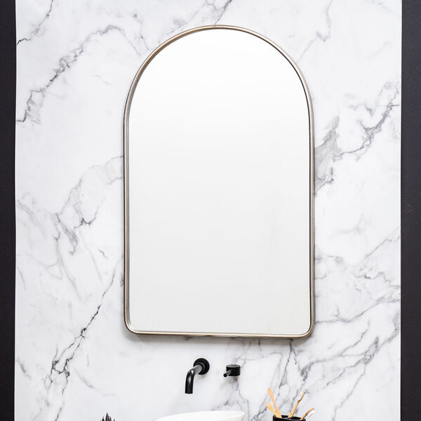 Sebastian Silver 38-Inch Arched Wall Mirror, image 5
