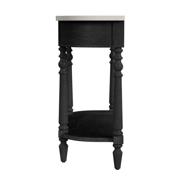 Danielle Washed Black Marble 40-Inch One--Drawer Console Table, image 4