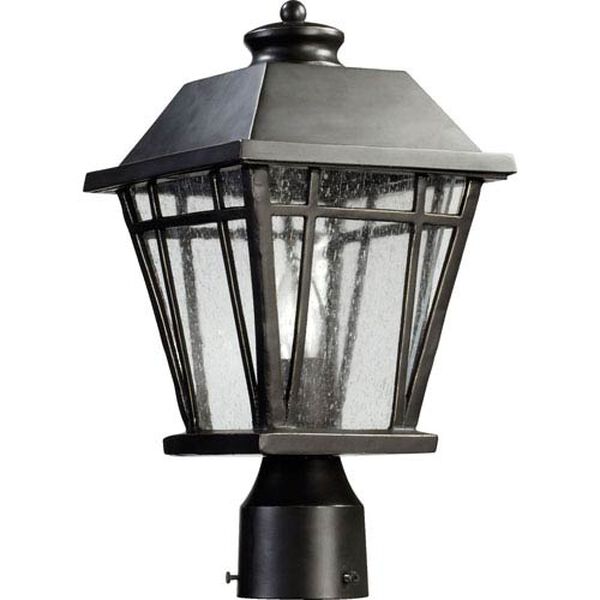 Baxter Old World One Light Outdoor Post Lantern with Clear Seeded Glass, image 1