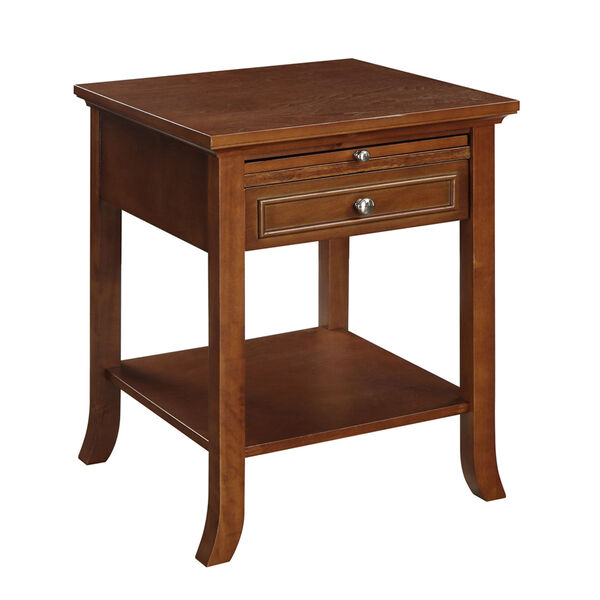 Aster Brown End Table with Drawer and Slide, image 1