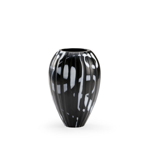 Black and White 8-Inch Midnight Oil Vase, image 1