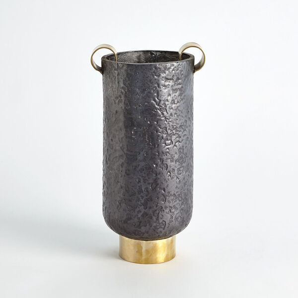 Ferro Black and Brass Small Urn, image 3