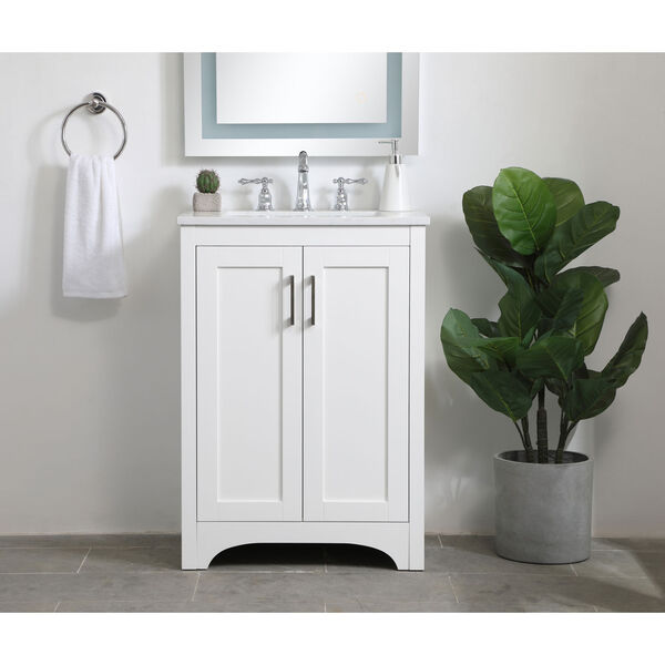 Moore White 24-Inch Vanity Sink Set, image 2