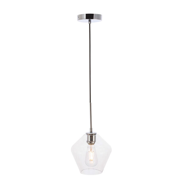 Gene Chrome Eight-Inch One-Light Mini Pendant with Clear Glass, image 4