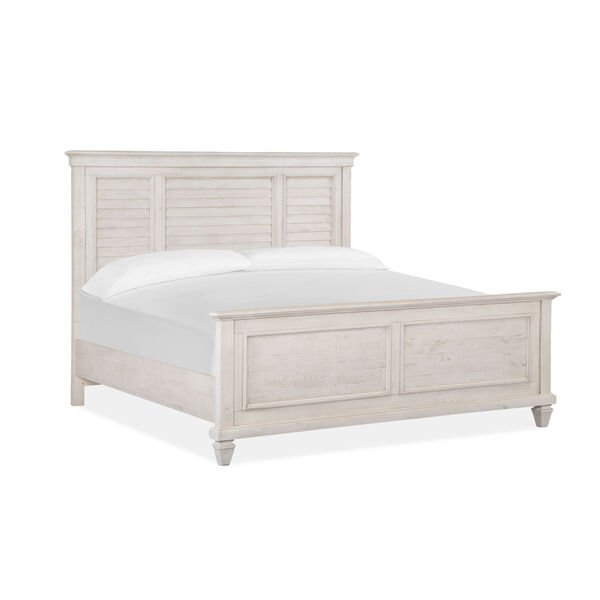 Newport White Complete King Shutter Bed, image 1