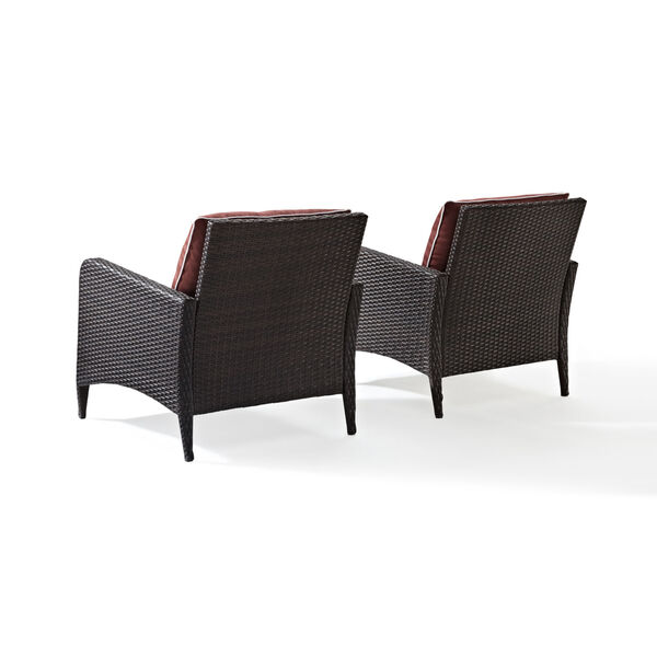 Kiawah Sangria Brown Outdoor Wicker Chairs, Set of Two, image 4