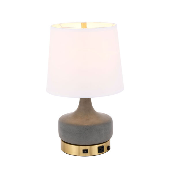 Verve Brushed Brass and Grey 12-Inch One-Light Table Lamp, image 4