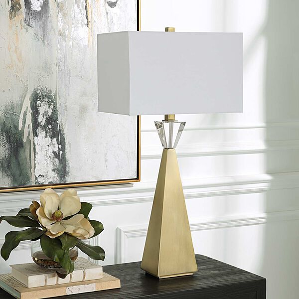 Arete Antique Brass White One-Light Table Lamp, image 3