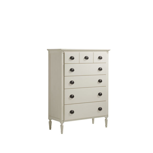 White Five-Drawer Wood Dresser, image 5
