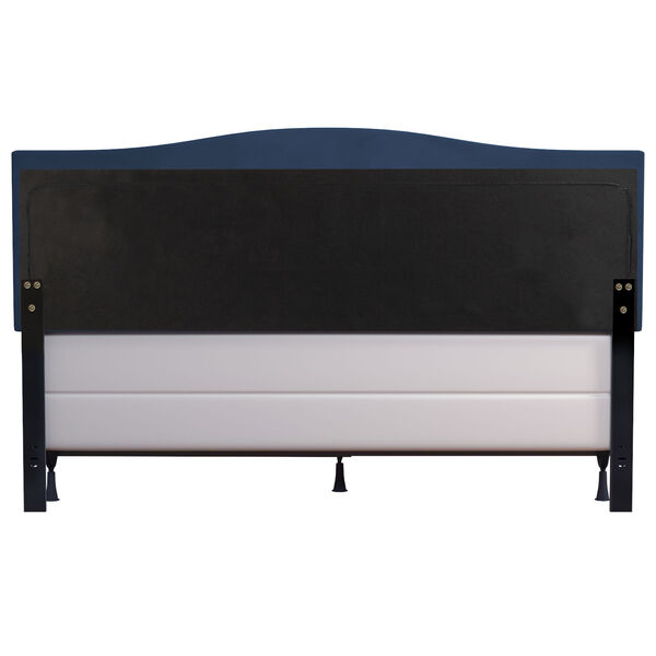 Kiley Black And Blue Velvet Upholstered Headboard With Frame, image 4