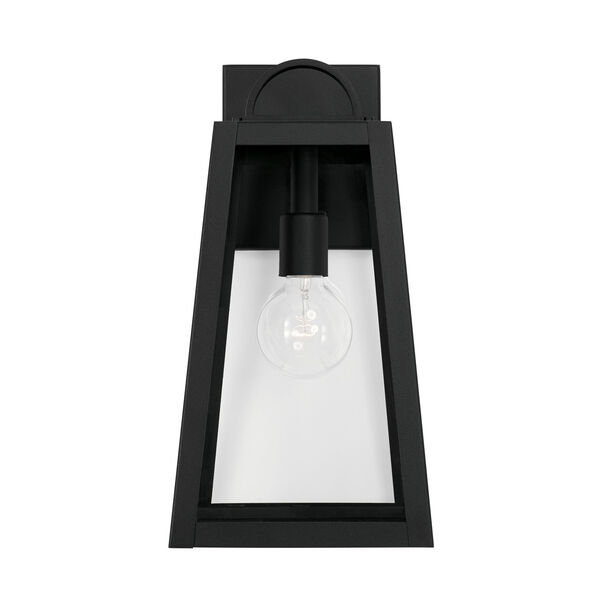 Leighton Black One-Light Outdoor Wall Lantern with Clear Glass, image 2