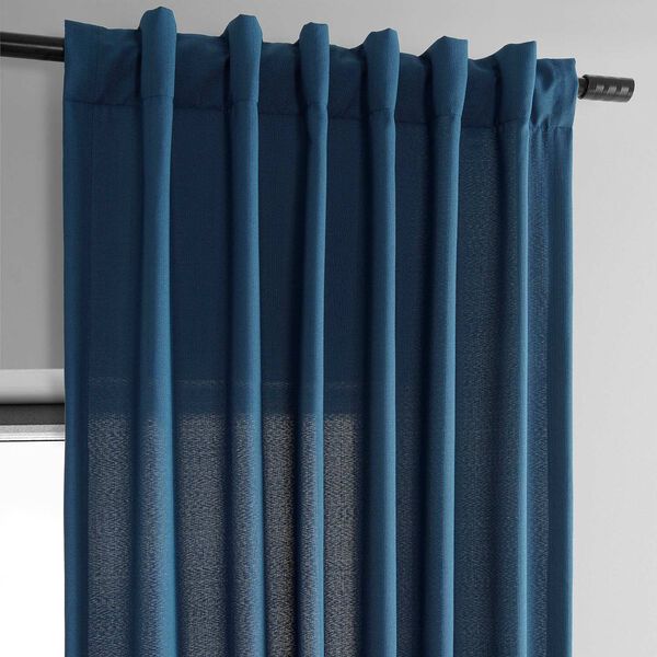 Deep Blue Dobby Linen 84-Inch Curtain Single Panel, image 6