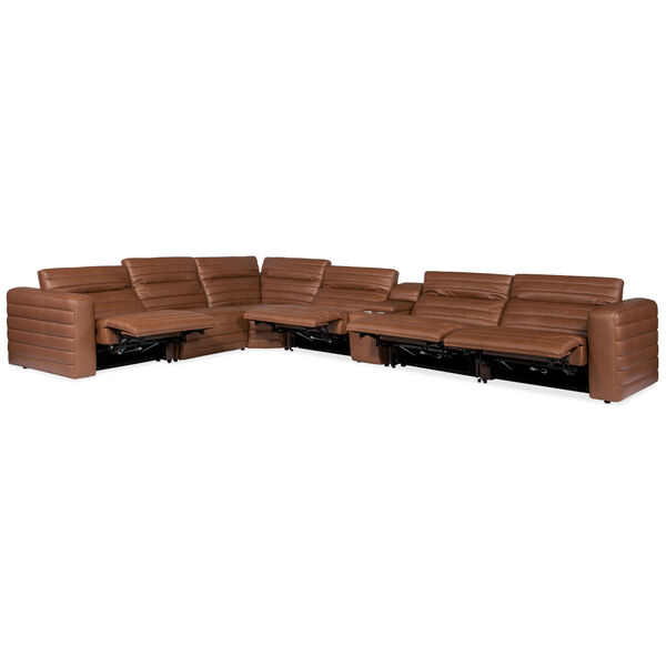Chatelain Natural Six-Piece Power Headrest Sectional with Two-Power Recliners, image 2