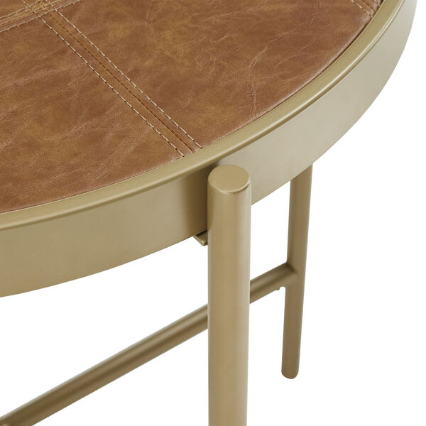 Dawson Gold and Faux Leather End Table, image 4