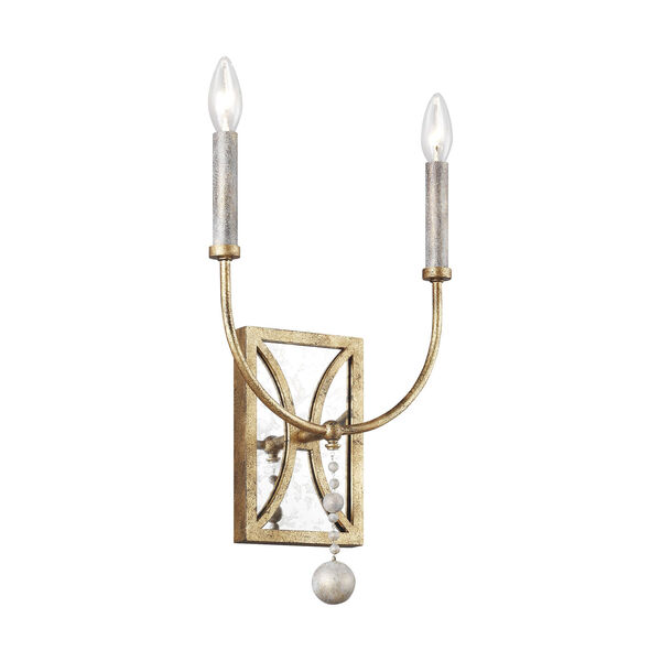 Marielle Antique Gold Two-Light Wall Sconce, image 1