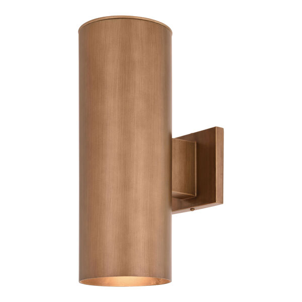 Chiasso Warm Brass Two-Light Outdoor Wall Sconce, image 1