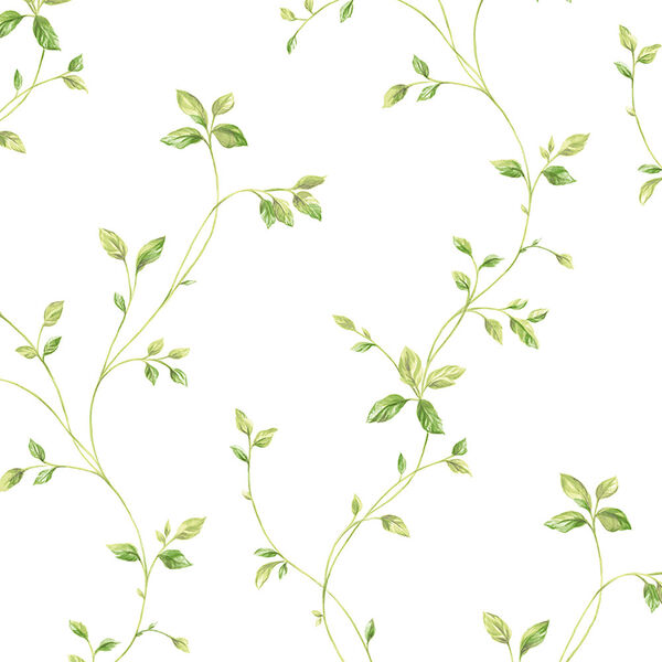 Watercolor Leaves Green Wallpaper, image 1