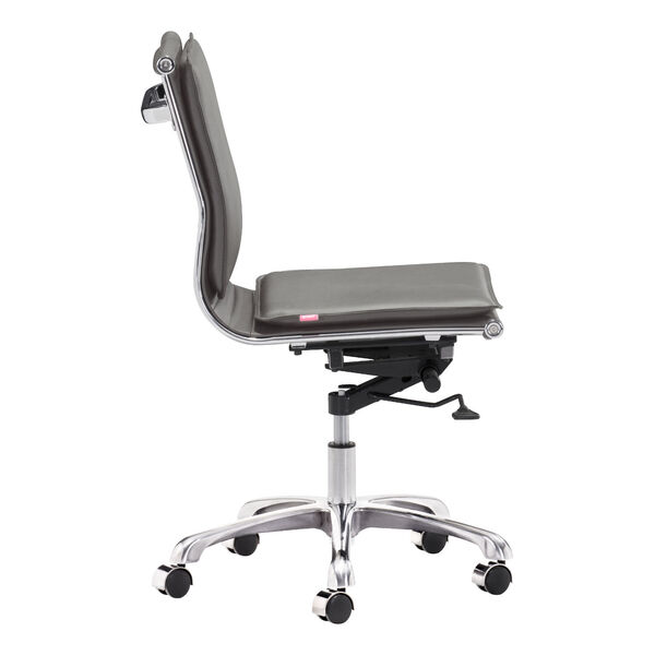 Lider Plus Gray and Silver Armless Office Chair, image 2