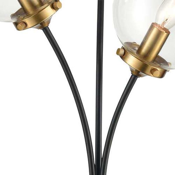 Boudreaux Burnished Brass with Matte Black Three-Light LED Table Lamp, image 4