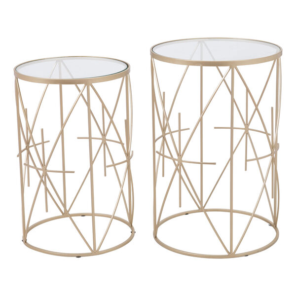 Hadrian Clear and Gold Side Table, Set of Two, image 1