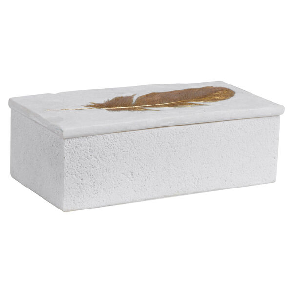 Nephele White Decorative Stone Box, image 1