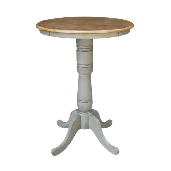 Hickory and Stone 30-Inch Hardwood Round Pedestal Bar Height Table With X-Back Bar Height Stools, Three-Piece, image 4