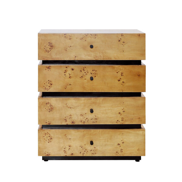 Bromo Natural and Black Four-Drawer Chest, image 1