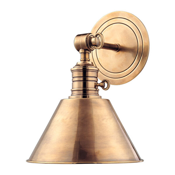 Garden City Aged Brass One-Light Wall Sconce, image 1